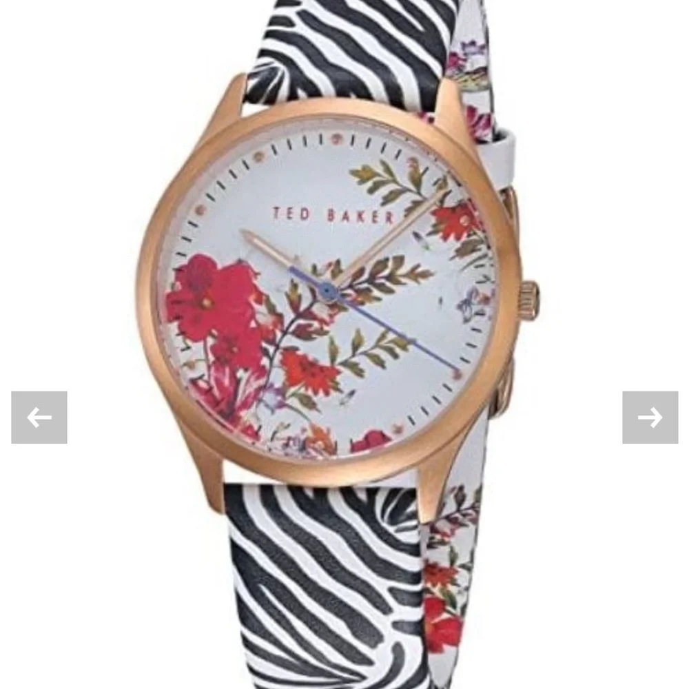 Ted Baker Floral Watch with Zebra Strap - Picture 2 of 5